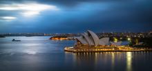 Sydney Harbor and Opera House at night
